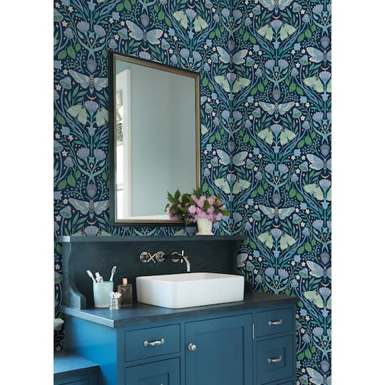 RoomMates Enchanted Forest Damask Peel & Stick Wallpaper
